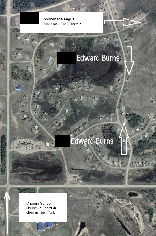 Carte de la Nation crie de James Smith indiquant les emplacements des résidences fréquentées par le suspect.