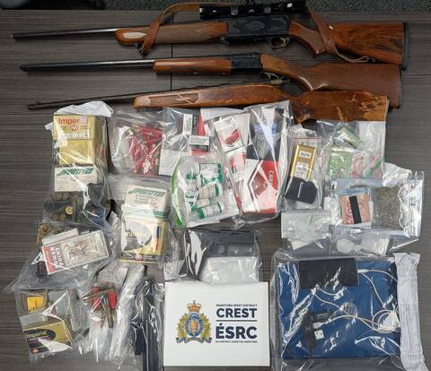 The RCMP West District Crime Reduction Enforcement Support Team (CREST) seized guns, drugs and other paraphernalia last week as part of an investigation into break and enters in the Yellowhead region.